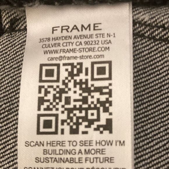 Frame Le High Skinny Crop Jeans in Chrome Noir Wash Denim. Size 26. - Picture 13 of 13